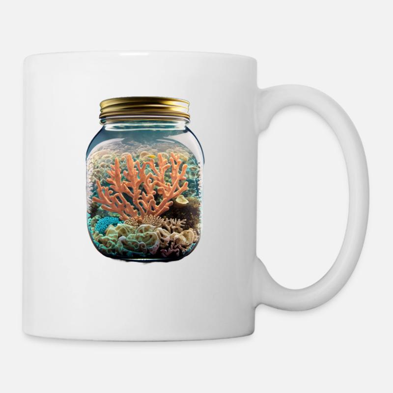 Coraux dans un bocal - Mug blanc - blanc