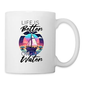 Life is better on water - Sailboat - Mug - white - Right
