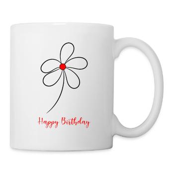 ANNIVERSAIRE. HAPPY BIRTHDAY. JOYEUX ANNIVERSAIRE. - Mug blanc - blanc - Droite