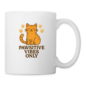 Pawsitive Vibes Only – Cat Power with Heart - Mug - white - Right
