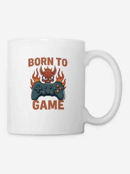 Born to Game – Fire Skull Controller - Mug - white