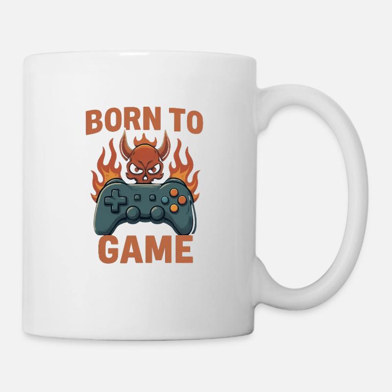 Born to Game – Fire Skull Controller - Mug blanc - blanc
