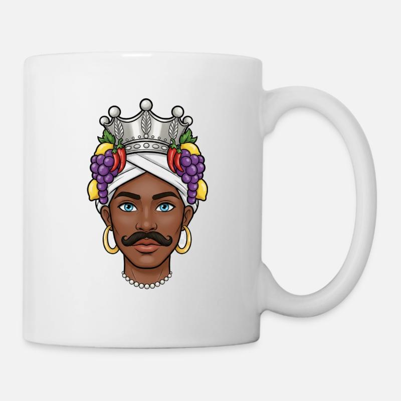 Sicily Dark Brown Man Sicily - Mug - white