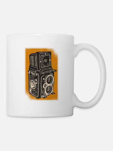 Foto Kamera Vintage - Tasse - Weiß