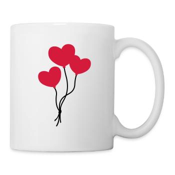 Herzballons / heart balloons / ballon coeur - Tasse - Weiß - Rechts
