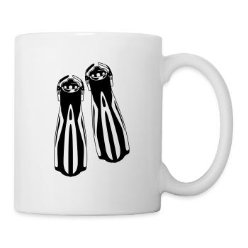 diving fins diving symbol - Mug - white - Right