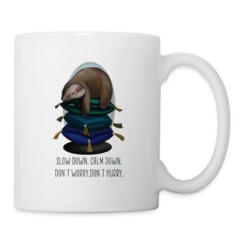 chilliges Faultier entspannt - Tasse - Weiß - Rechts