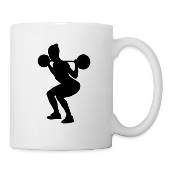 fitness girl silhouette squats - Mug - white - Right