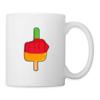 Lutschfinger Stinkefinger Flutschfinger - Tasse - Weiß - Rechts