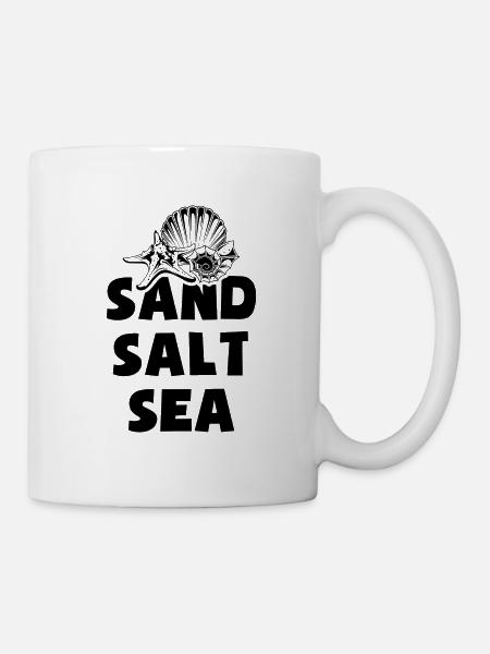 Sand Strand Meer Salz Urlaub Sommer - Tasse - Weiß