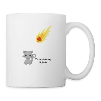 Kitty Katze Meteorit Katzenliebhaber witzig süß - Tasse - Weiß - Rechts