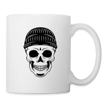 skeleton head gangster deadhead - Mug - white - Right