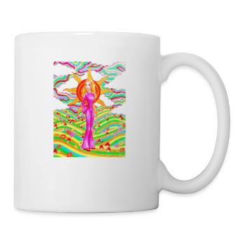 Psychedelischer Sonnenaufgang - Tasse - Weiß - Rechts