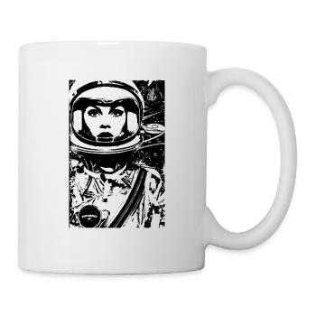 ASTRONAUTIN ASTRONAUT FRAU FRAUENPOWER STENCIL - Tasse - Weiß - Rechts