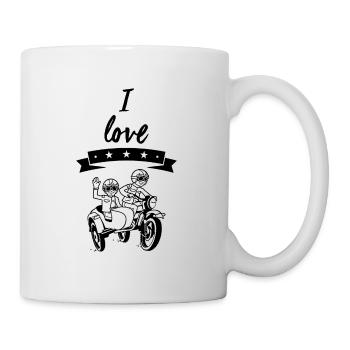 I love Ural Side-cars motocyclistes - Mug blanc - blanc - Droite
