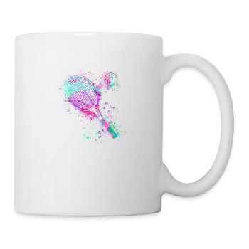 tennis,racket,ball,graffiti,blue,painting,colorful - Mug - white - Right