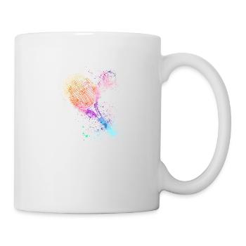 tennis,racket,ball,graffiti,blue,painting,colorful - Mug - white - Right
