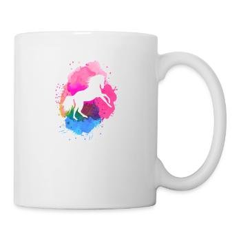 horse,watercolor,colorful,painting,horses,pink - Mug - white - Right