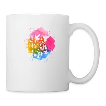 deaf,deaf,birds,flocking birds,graffiti,peace - Mug - white - Right