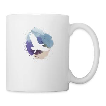 adler,malerei,grau,,fliegen,vogel,blau,berge - Tasse - Weiß - Rechts