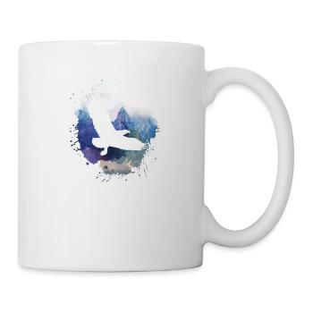 adler,malerei,grau,fliegen,vogel,berge,landschaft - Tasse - Weiß - Rechts
