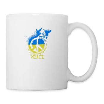 peace ,ukraine, peace, flagge, friede, tauben - Tasse - Weiß - Rechts