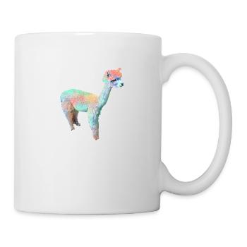 Alpaka, Llama, lama, beige,graffiti,bunt,pastell - Tasse - Weiß - Rechts