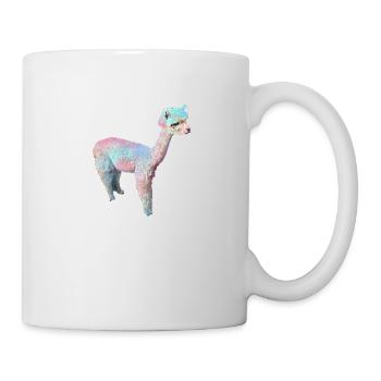 Alpaka, Llama, lama, beige,graffiti,bunt,pastell - Tasse - Weiß - Rechts