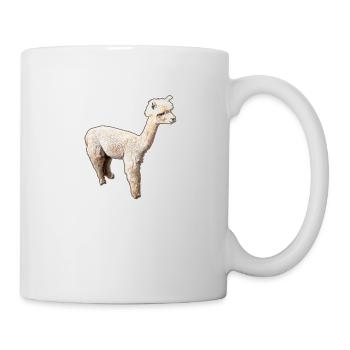Alpaka, Llama, lama, beige,graffiti,bunt - Tasse - Weiß - Rechts