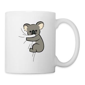 Koala bites in T-shirt Hungry koala eats - Mug - white - Right