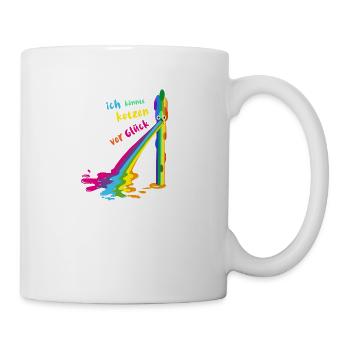 spargel, regenbogen,kotzender spargel, bunt - Tasse - Weiß - Rechts