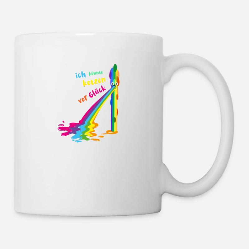 spargel, regenbogen,kotzender spargel, bunt - Tasse - Weiß