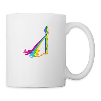 asperges, arc-en-ciel, asperges caca, colorées - Mug blanc - blanc - Droite