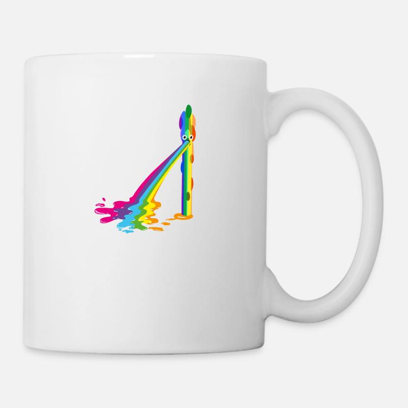 spargel, regenbogen,kotzender spargel, bunt - Tasse - Weiß