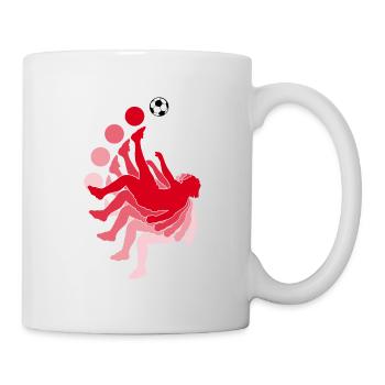 Fallrückzieher Fußball Fußballer Elfmeter Spieler - Tasse - Weiß - Rechts