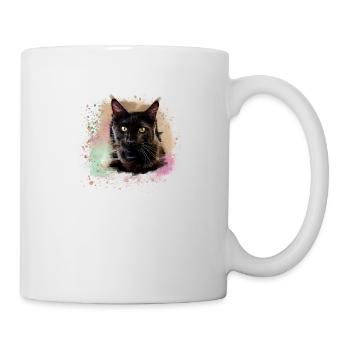 maincoon,katze,graffiti,malerei, Maine-Coon-Katze - Tasse - Weiß - Rechts