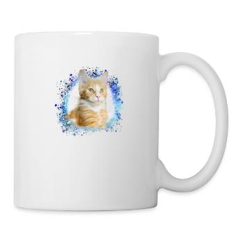 maincoon, chat, graffiti, peinture, chat Maine Coon, - Mug blanc - blanc - Droite