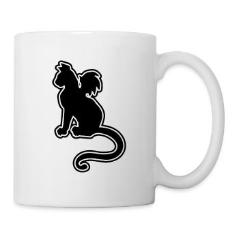 bat cat silhouette - Mug - white - Right