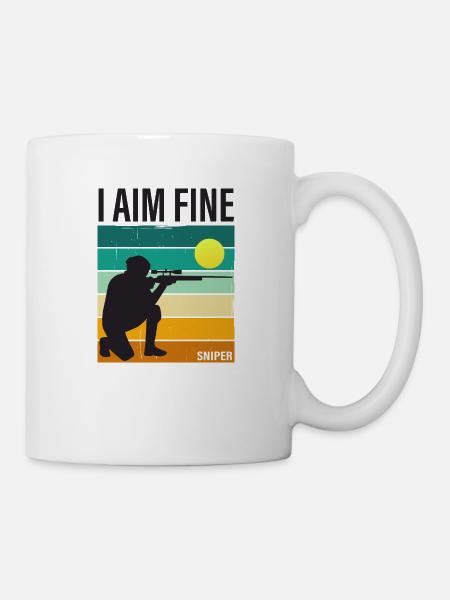 I AIM FINE - Sniper - Tasse - Weiß