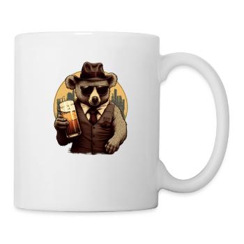 Cooler Koala mit Sonnenbrille, Bier und Hut - Tasse - Weiß - Rechts