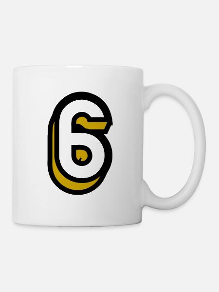 6. 6 JAHRE. 6-jähriges Jubiläum. GEBURTSTAG 6 JAHRE. SECHS - Tasse - Weiß