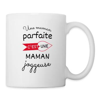 Une maman parfaite c est une maman joggeuse - Mug blanc - blanc - Droite