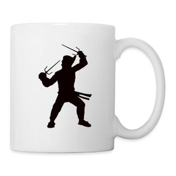 Moine maître de la conception de silhouettes d’arts martiaux - Mug blanc - blanc - Droite