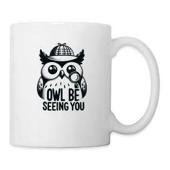 Hibou qui vous voit - Mug blanc - blanc - Droite