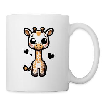 Niedliche Giraffe Gezeichnete Giraffe - Tasse - Weiß - Rechts