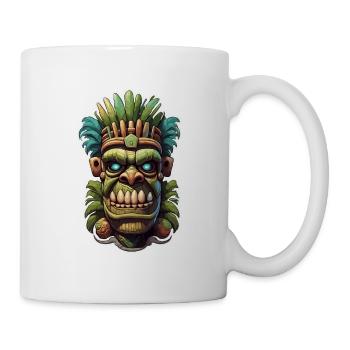 Tiki / Hawaï / Tropical / Île / Culture / Logo - Mug blanc - blanc - Droite
