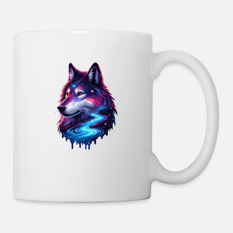 Himmlische Wölfe - Tasse - Weiß