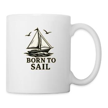 Born to Sail – Adventure Sailboat Design Vintage - Mug - white - Right