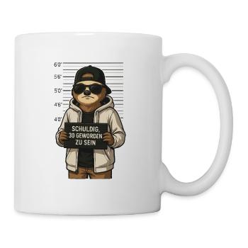 Schuldig, 30 geworden zu sein – Cooles Faultier - Tasse - Weiß - Rechts