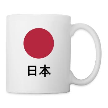 Japan / Nippon / Nihon (Kanji) - Tasse - Weiß - Rechts